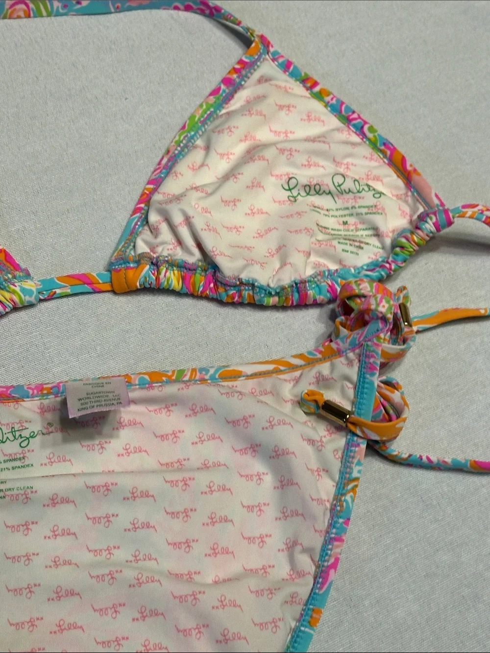 Lilly Pulitzer Splash Dance Multicolor Tropical Print String Bikini